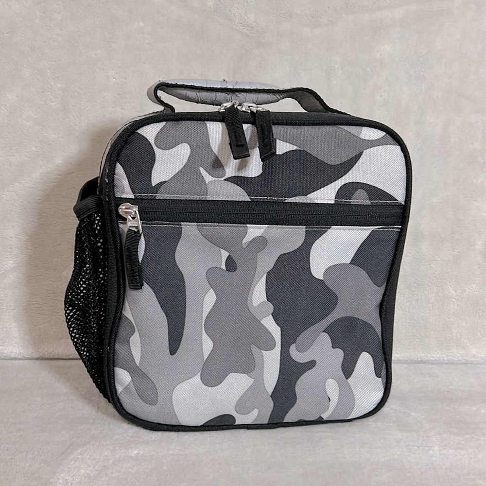 Pottery Barn Kids Mackenzie Camo Grey Classic Reflective Lunch Box